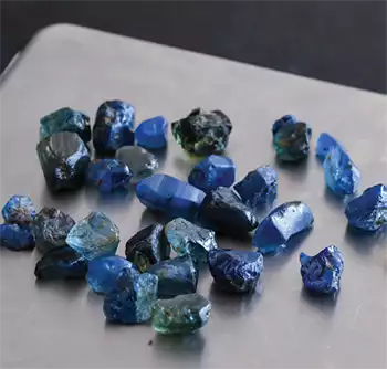 Rough Ethiopian sapphires. Image courtesy Wim Vertriest/GIA