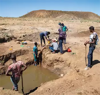 Picks, shovels, buckets and human muscle were the only mining techniques used in the sapphire fields