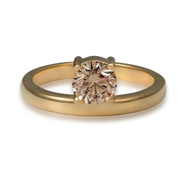 Khepri brown diamond floating ring