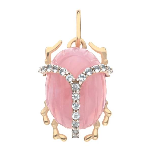 Jane Win pink jade scarab