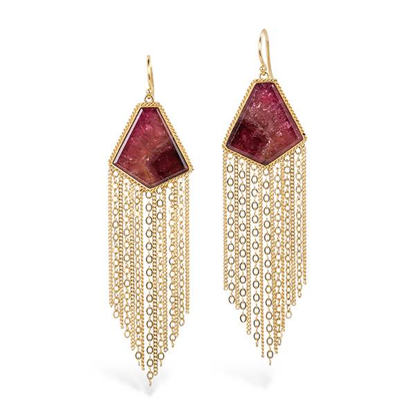 Amali tourmaline tassel earrings