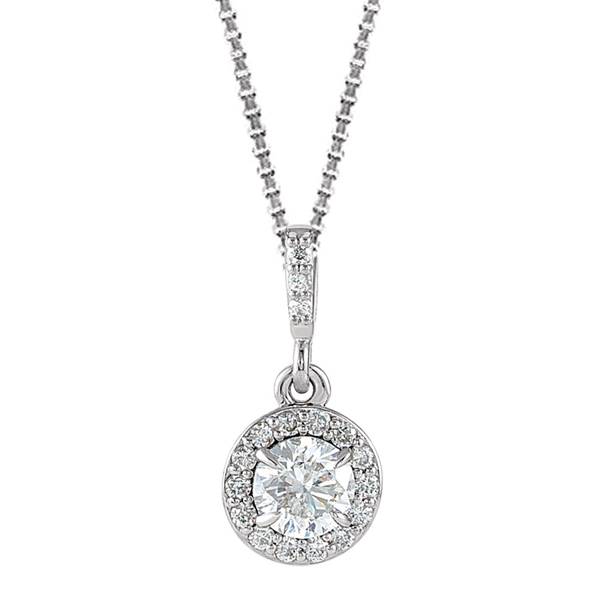 Stuller platinum halo pendant