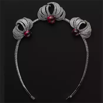 Cartier replica of diamond and ruby tiara from 1955
