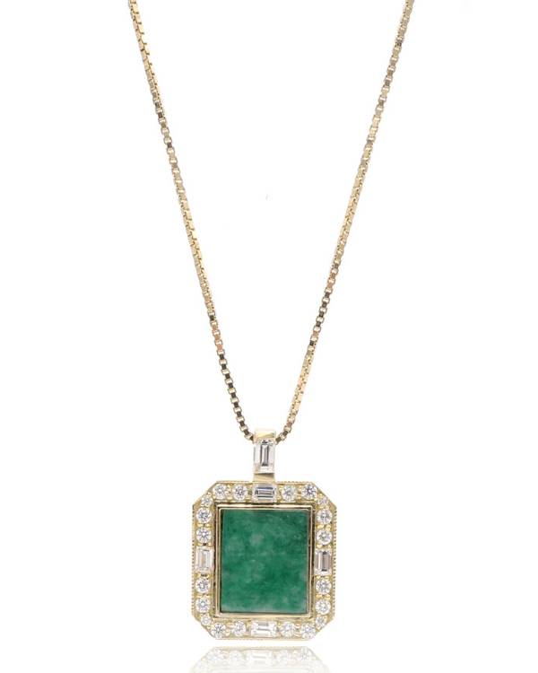 Ashley Zhang jade square necklace