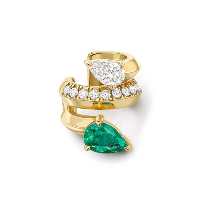 Valani Atelier x Gemfields emerald ear cuff