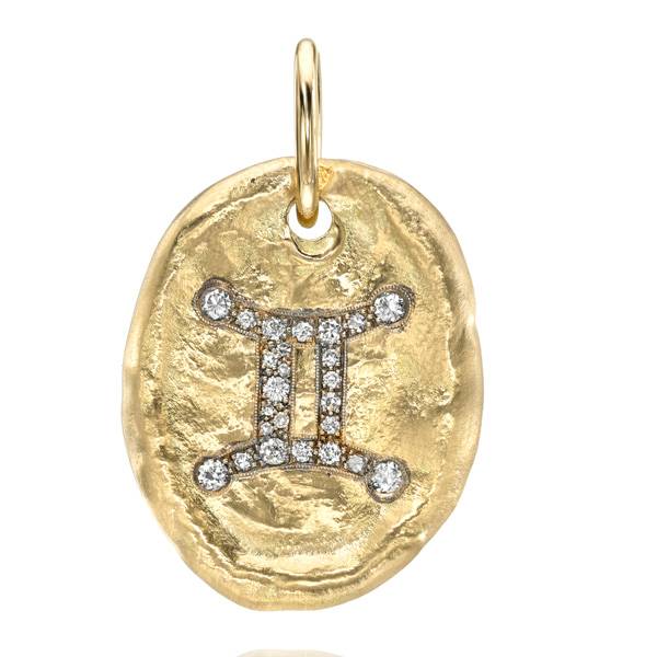 Single Stone Gemini Zodiac pendant