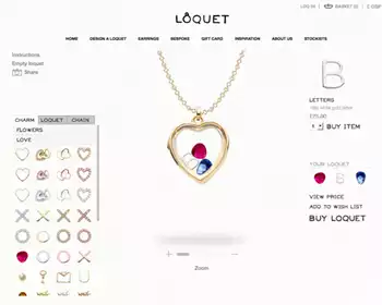 Loquet London has a fun and interactive e-commerce site, sure to encourage customers to purchase