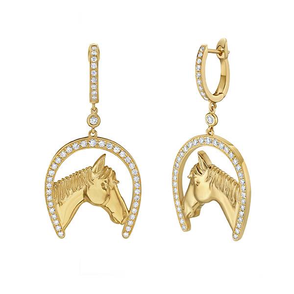 Lionheart horse earrings