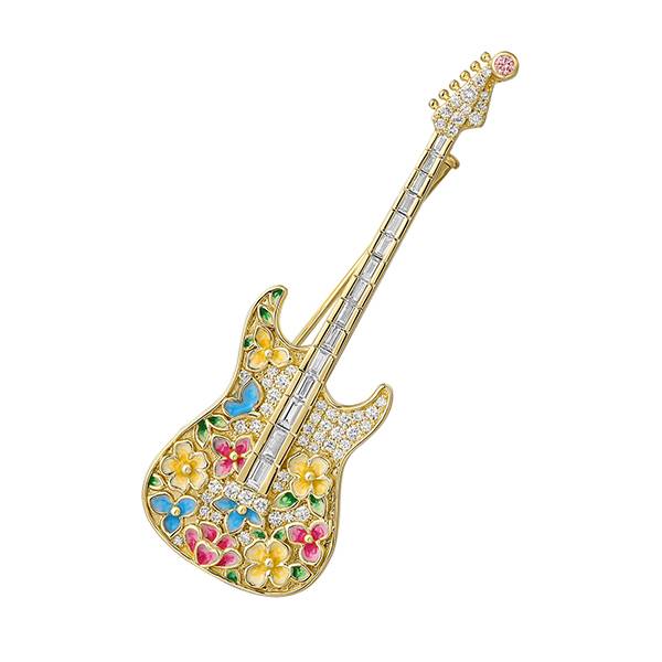 Smiling Rocks guitar brooch