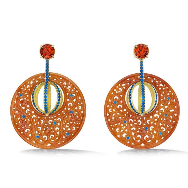 Sean Gilson orange jade earrings