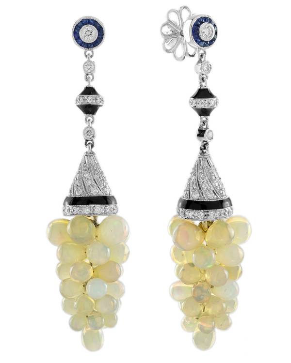 Antika opal grape earrings
