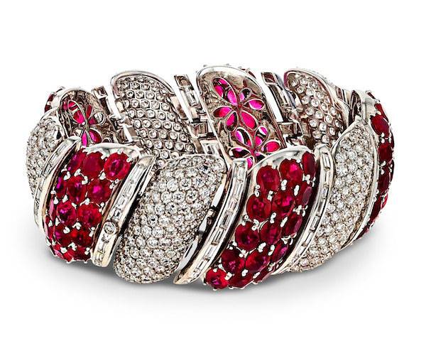 MS Rau Burma Ruby and Diamond Bracelet