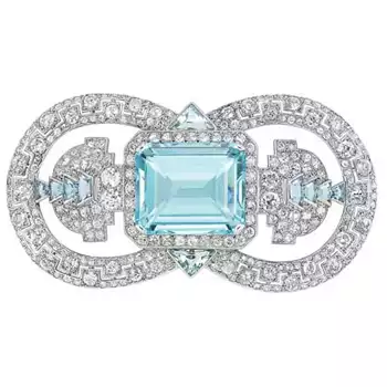 Cartier diamond and aquamarine brooch, 1935
