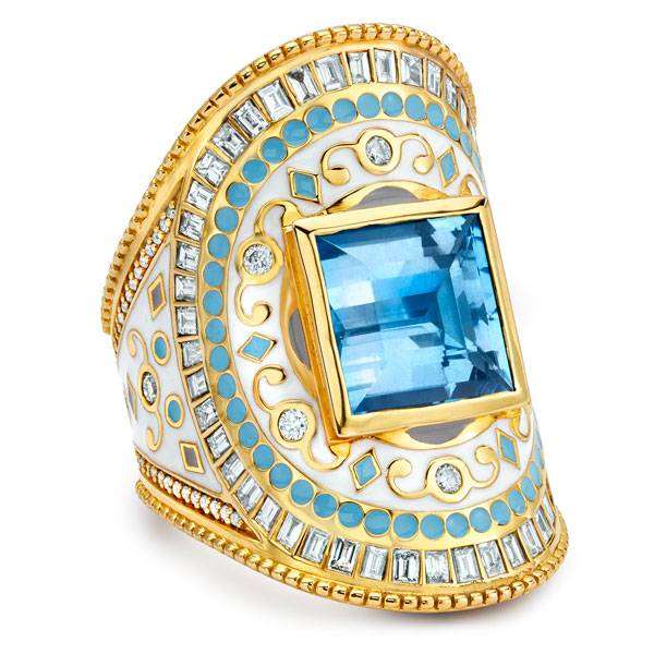 Buddha Mama aqua wrap ring