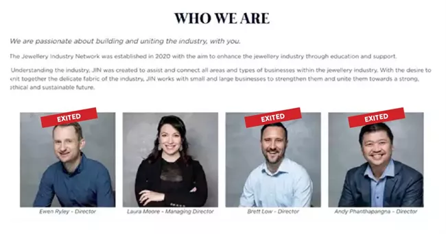 Laura Moore formed the Jewellery Industry Network in 2020 claiming there was a need to "knit the delicate fabric of the industry towards a strong, ethical future". Over the past two years, three other founding directors have quit the company.
