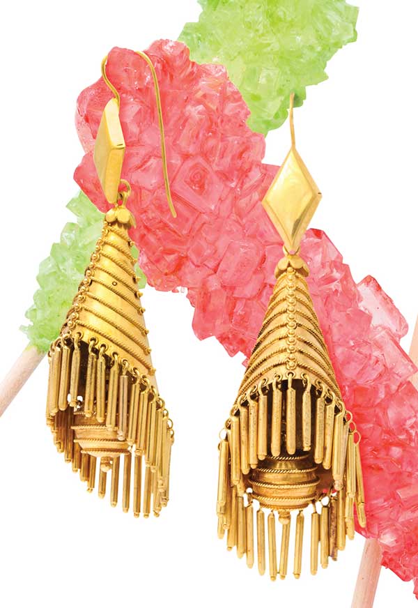 ALVR Victorian gold fringe earrings