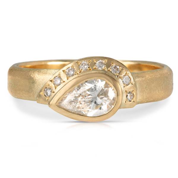 Claire Macfarlane pear diamond ring