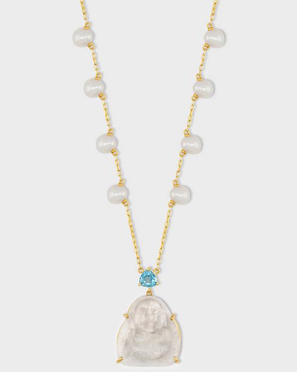 Jia Jia moonstone Happy Buddha necklace