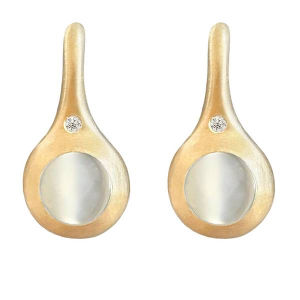 Sunlit moonstone drop earrings