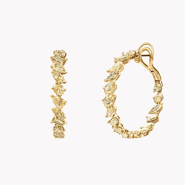 Material Good yellow diamond hoops