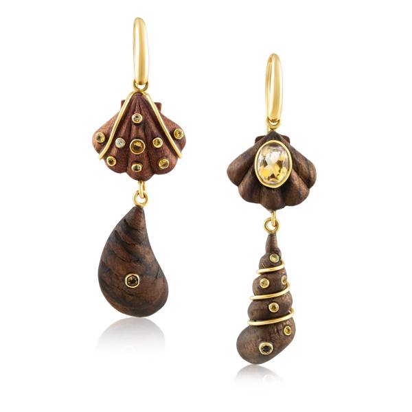 CCWW citrine shell earrings