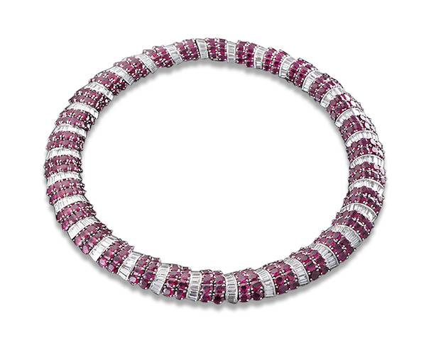 MS Rau Burma Ruby and Diamond Necklace