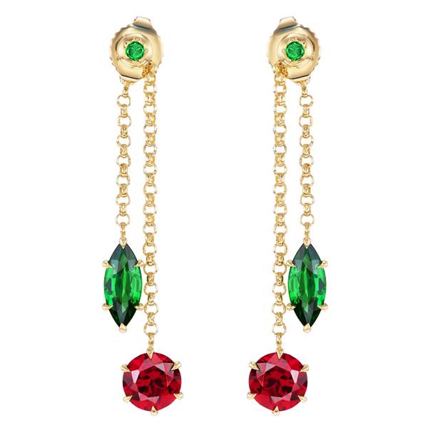 Meluzza dangling cherry earrings