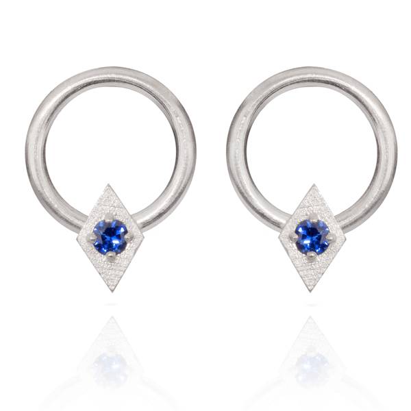 Romany Starrs Harlequin-Halo-Blue-Studs