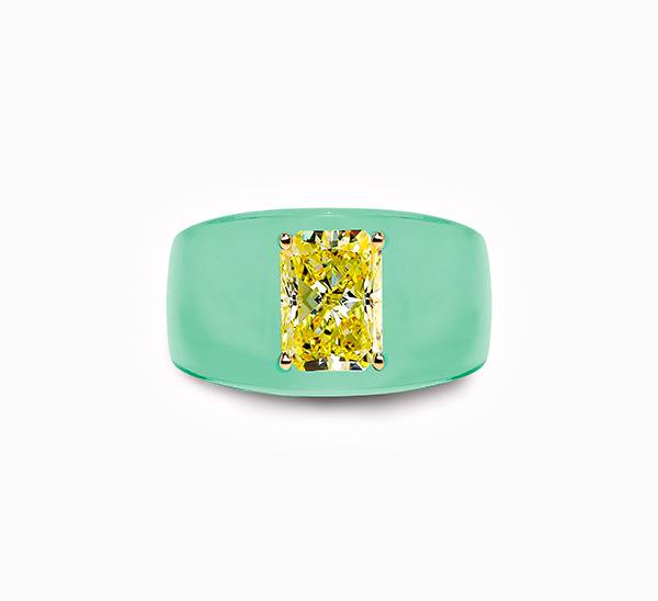 Solo For Diamonds yellow diamond resin ring