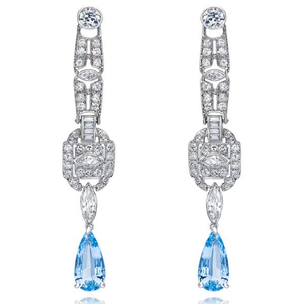 Mindi Mond Deco aquamarine pendants