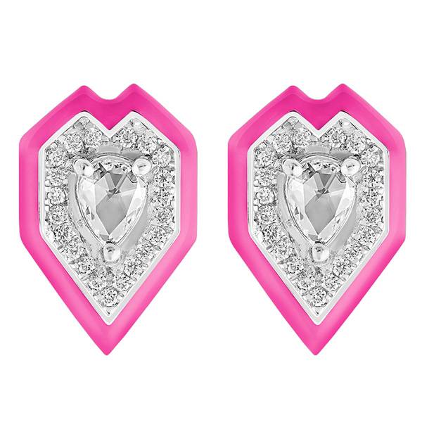 Rosetta heart diamond earrings