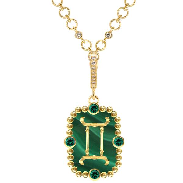 Heavenly Vices malachite emerald pendant
