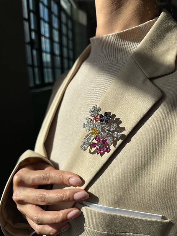With Clarity Bouquet Brooch model
