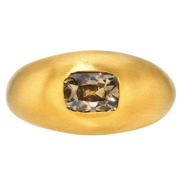 Darius brown diamond cushion ring