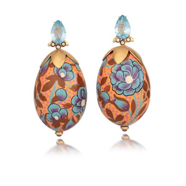 Silvia Furmanovich Kashmir papier mache earrings