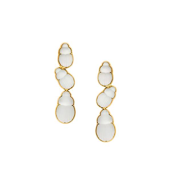 Lito pearl scarab earrings