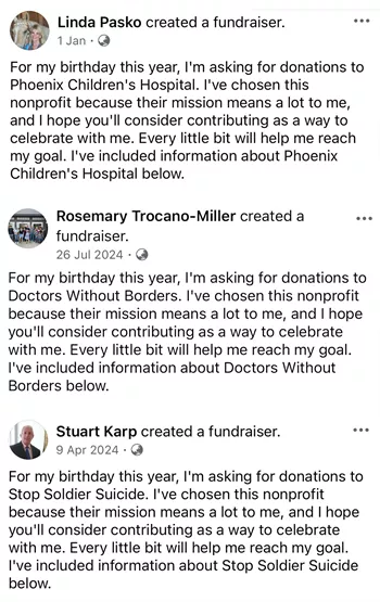 A closer examination of the Facebook accounts endorsing the scammer