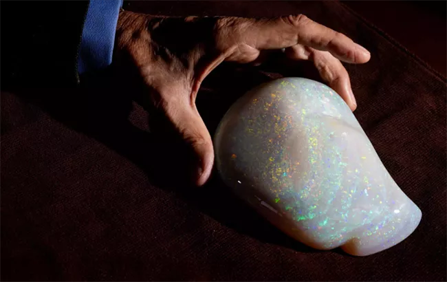 3,749-carat white galaxy opal