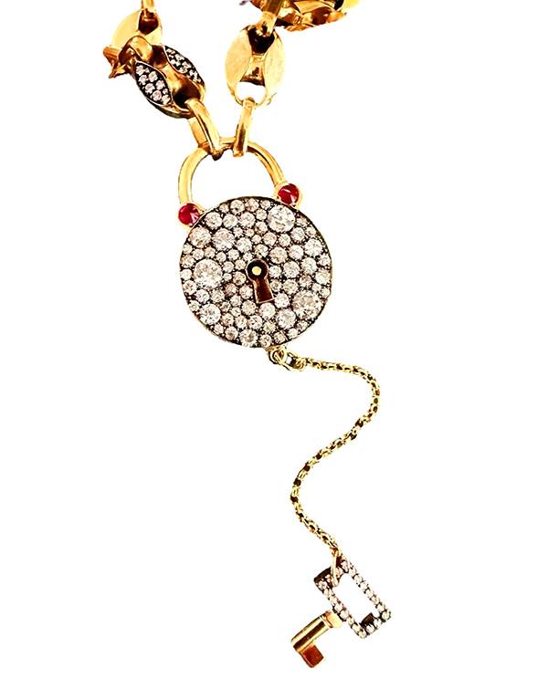 Circa 1700 Square Peg Round Hole Diamond Padlock