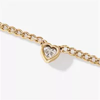 1 carat TW laboratory-grown diamond heart chain necklace in 10 carat yellow gold