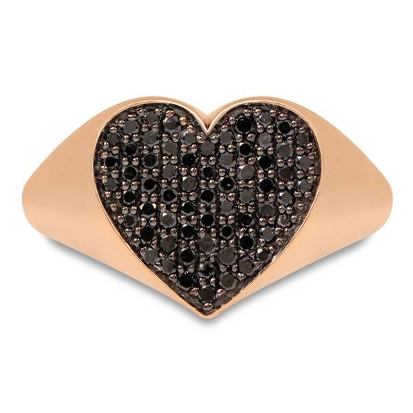 Yuniu Jewels black heart signet