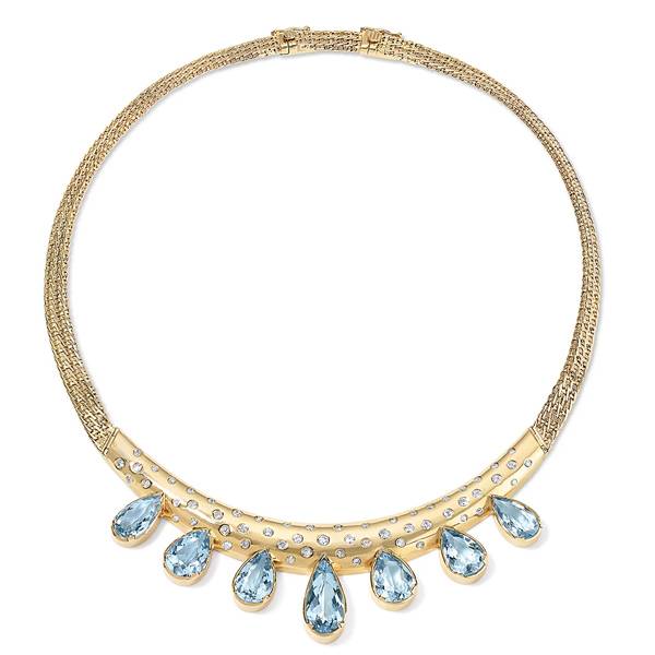 FFR Vintage 1940s aqua necklace