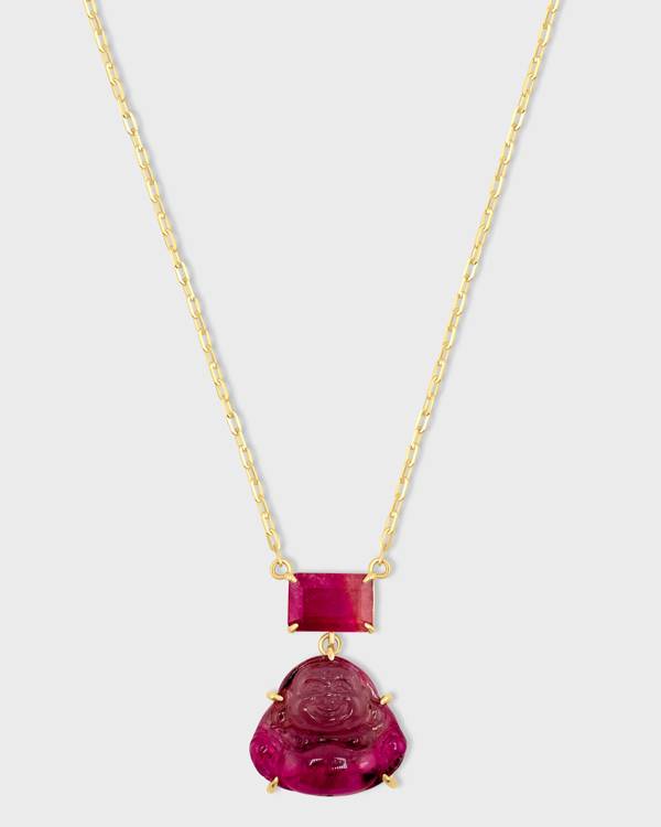Jia Jia Happy Buddha tourmaline necklace