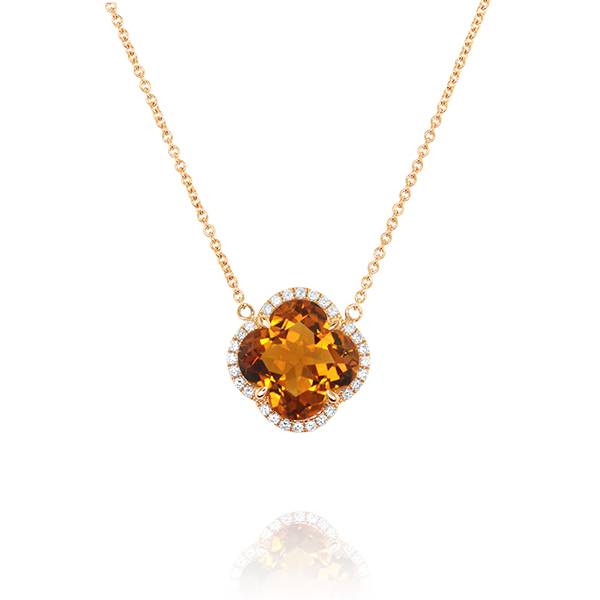 Yael clover citrine necklace
