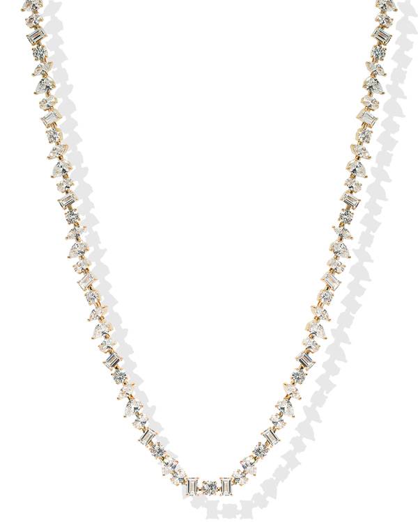 Crystal Haze irregular tennis necklace
