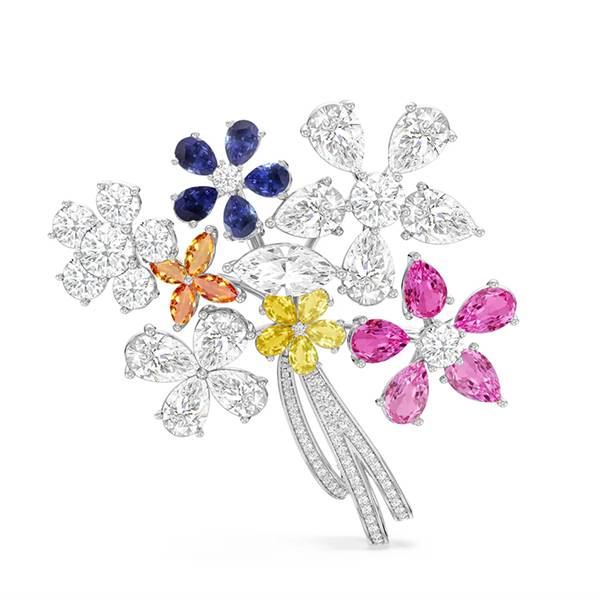 With Clarity Bouquet Brooch