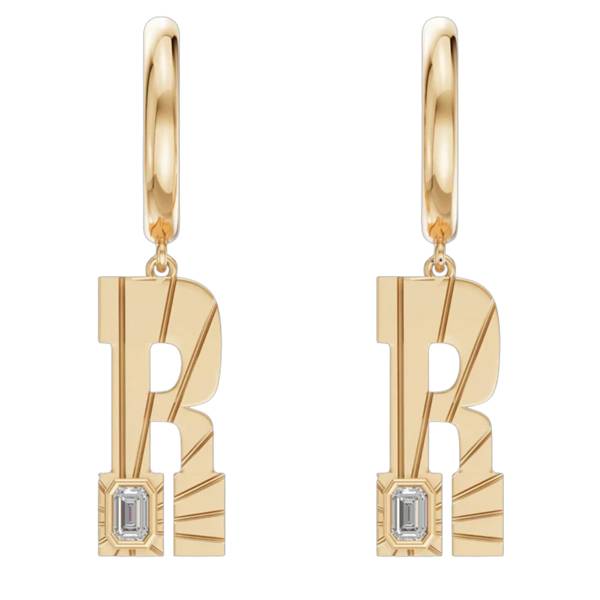 Wyld Box Ray of Light initial earrings