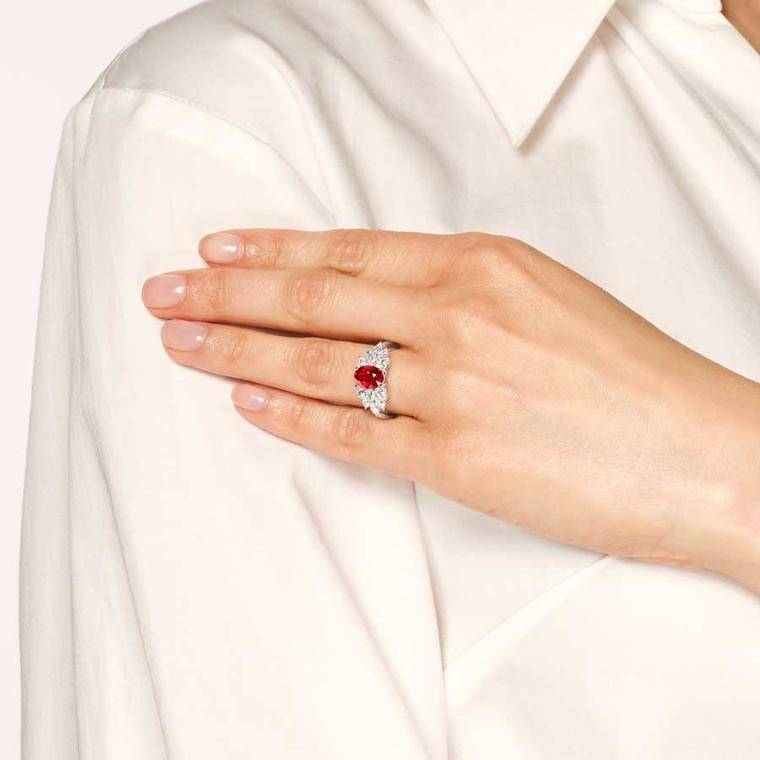 Hirsh Pegasus Ruby and platinum ring