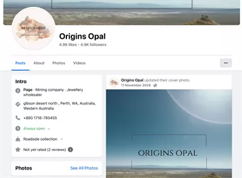 The Origins Opal account was created in September 2023 under the name ‘Sobuj’ and was later changed to Origins Opal in November 2024.