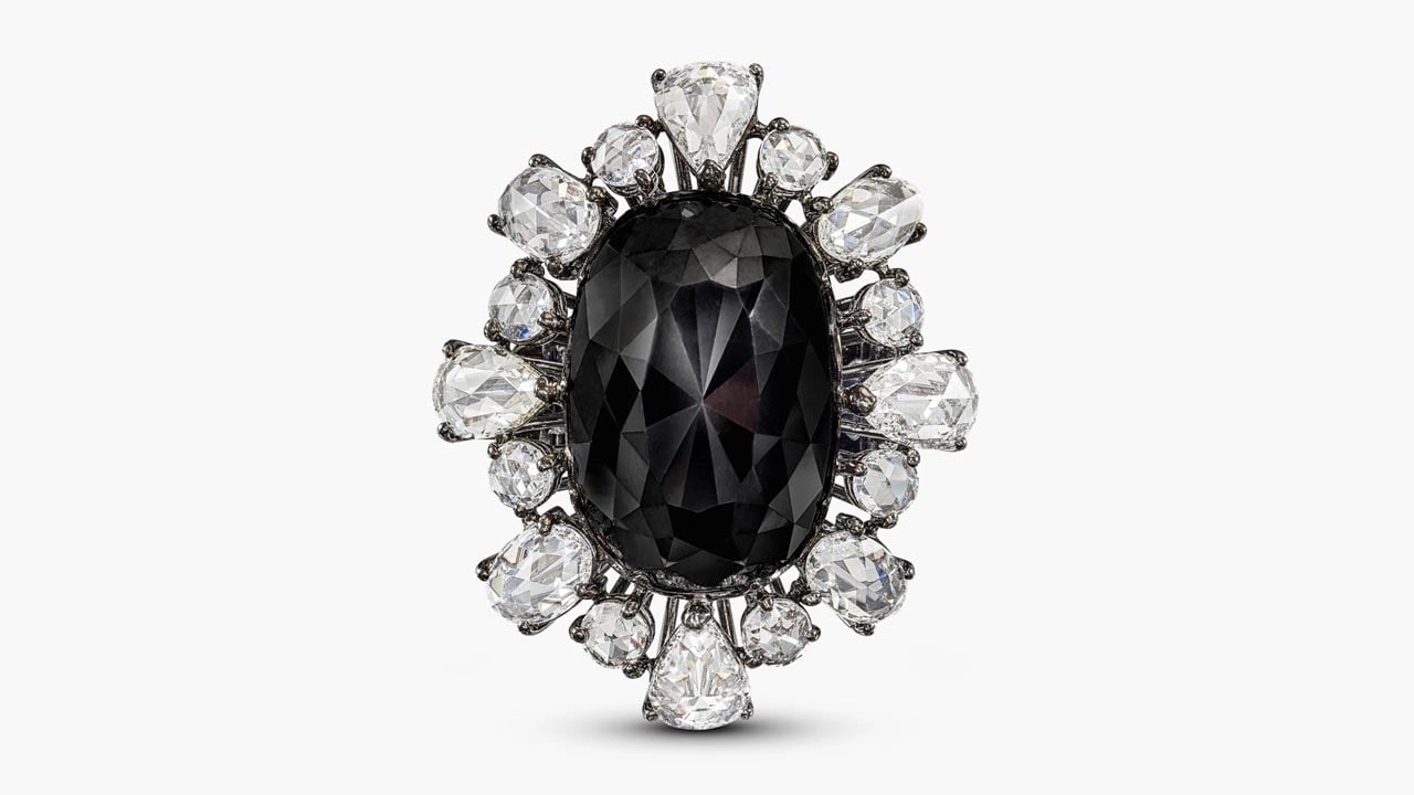 The top-selling black-diamond ring at Sotheby's image